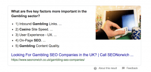 seo featured snippets
