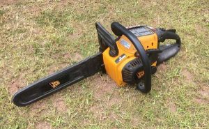 Image of a yellow JCB 42in chainsaw